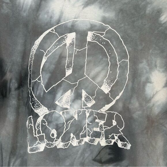 Loner Gray Peace Sign Tie-Dye T-Shirt - Picture 2 of 7